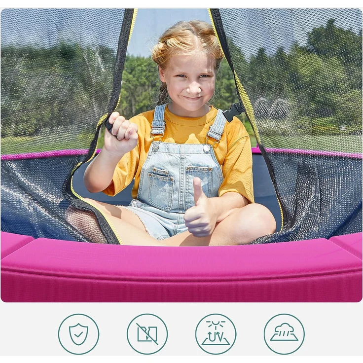SONGMICS Trampolin Randabdeckung, 100% UV-beständig, Reißfest, PVC, Pink, 244,0 cm – Bild 4