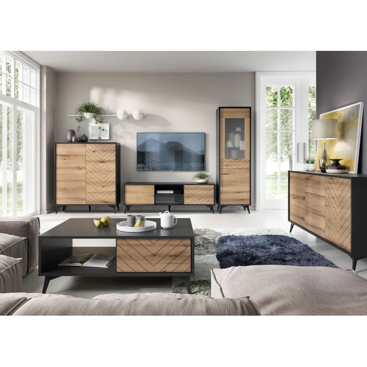 Selsey ‘Boulia’ Couchtisch mit Fischgrätmuster, 40 x 104 x 68 cm – Bild 2