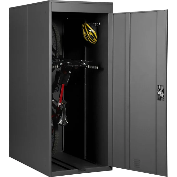Fahrradgarage HWC-H66, Fahrradbox Gerätehaus Fahrradunterstand, erweiterbar abschließbar Metall ~ anthrazit
