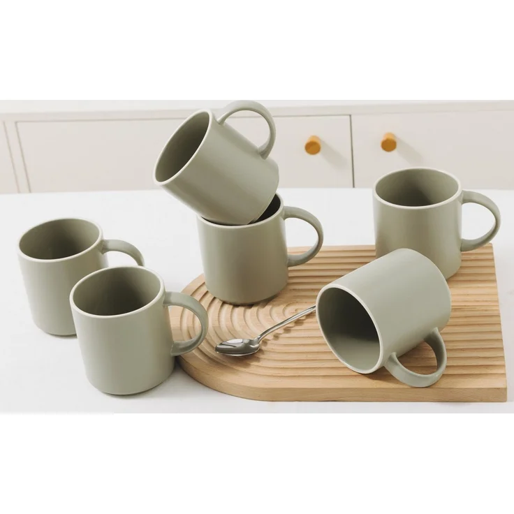 OTTO home Becher Kaffeebecher Ylvii, 6er Set, 6-tlg, Steinzeug, spülmaschinenfest und mikrowellengeeignet, 350 ml – Bild 1