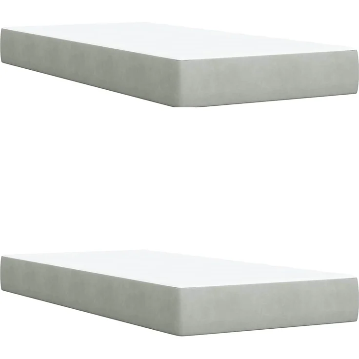 vidaXL Boxspringbett mit Matratze Hellgrau 200 x 200 cm Samt 3450782 – Bild 6