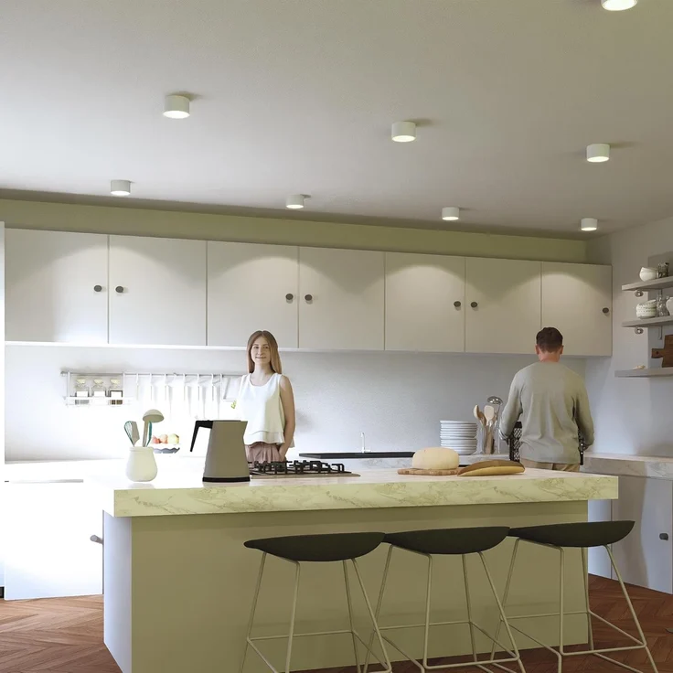 SSC-LUXon LED Aufbaustrahler Flache Aufbauleuchte CELI-X mit LED GX53 5W neutralweiss Spot rund, Neutralweiß – Bild 7