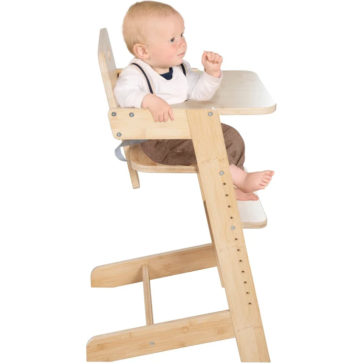 roba Babyhochstuhl Nature Up - Hochstuhl aus FSC®-zertifiziertem Bambus Holz - Mitwachsend mit abnehmbarem Essbrett - 3-Punkt-Gurt - Bis 70 kg belastbar - Natur – Bild 11