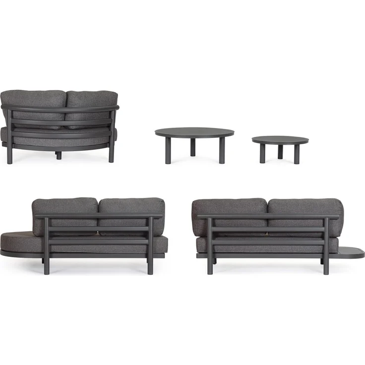 Gartenecksofa Hercules aus Aluminium und Olefin, modern, anthrazit, inkl. Couchtisch-Set – Bild 8