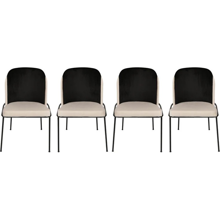 Skye Decor 'Dore 145 V4' Stuhlset (4-teilig), Schwarz / Creme, 54 x 86 x 55 cm – Bild 4