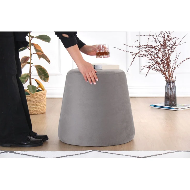 Hanah Home 'Broch - Grey' Pouffe, Grau, 40 x 44 x 40 cm – Bild 2