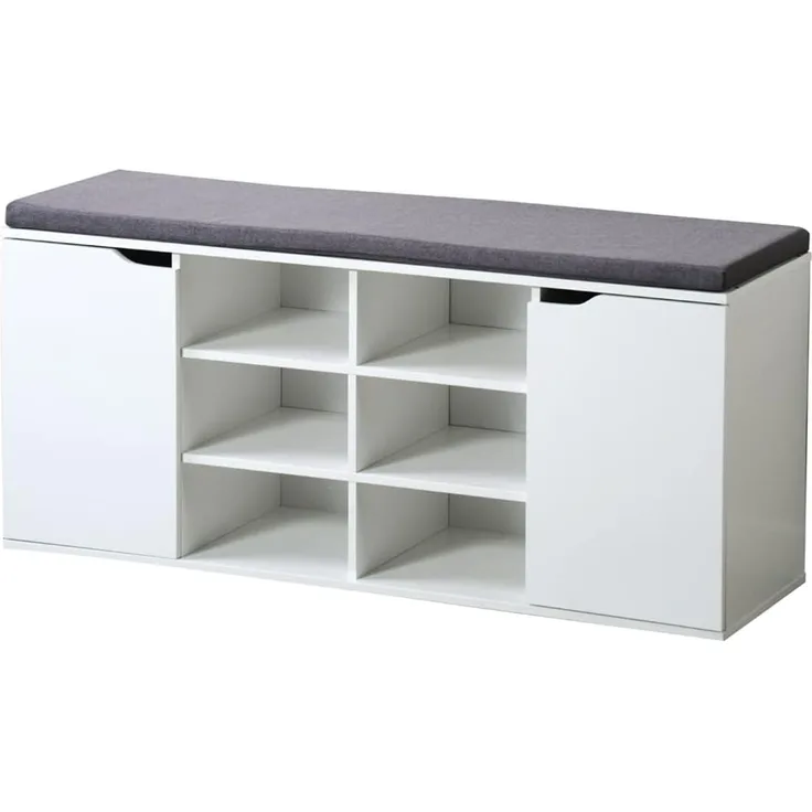 KESPER Schuhregal mit Sitzfläche, weiß, 30,5 x 48 x 103 cm