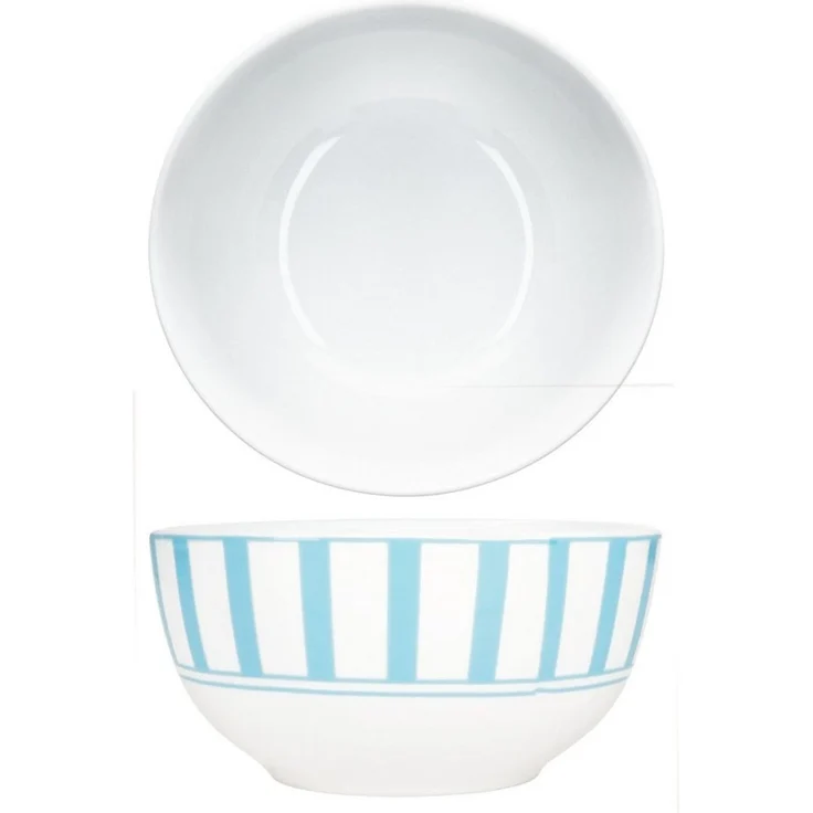 MamboCat Müslischale Split türkis 6x Müsli-Schale Ø14cm 400ml Porzellan Streifen, Porzellan – Bild 2