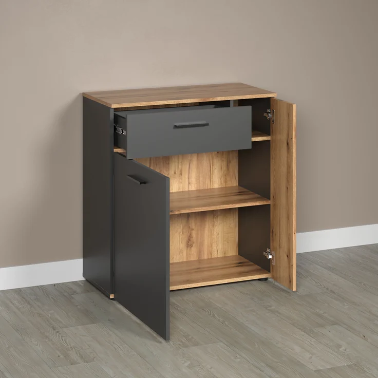 Kommode Esteban in grau und Eiche Evoke 80 cm – Bild 10
