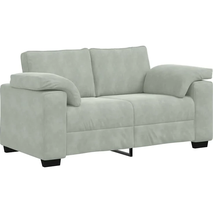 vidaXL Zweisitzer-Sofa Hellgrau 160x77x82 cm Samt 4105257 – Bild 1