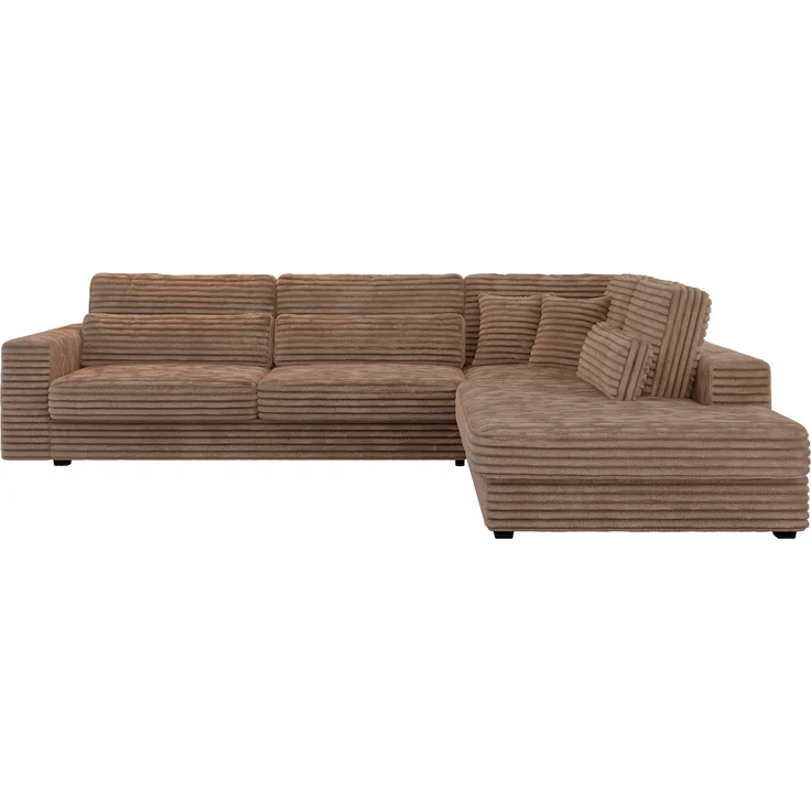 Freistehendes Ecksofa mit lose Kissen, L-form - SAVONA - rechts - Braun Cord – Bild 5