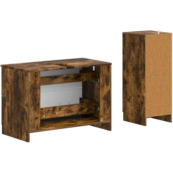 vidaXL 2-teiliges Badezimmer Schrank Set UTRECHT Raucheiche 3417734 – Bild 5