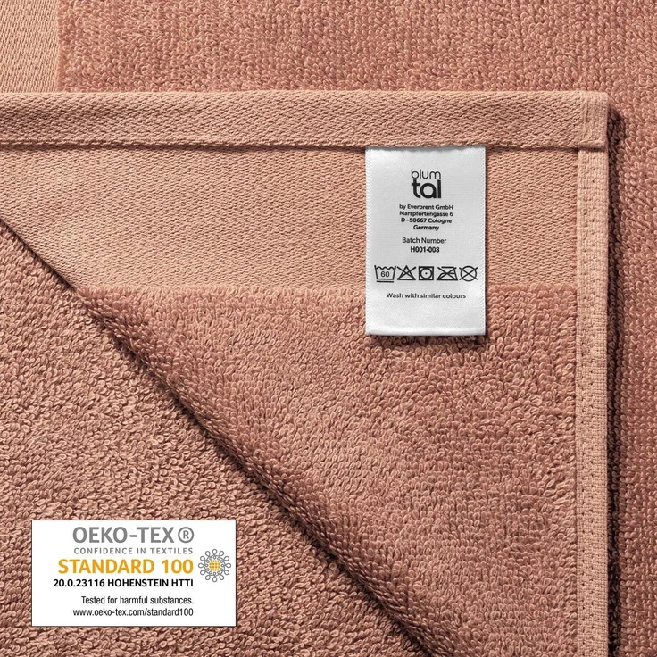 Blumtal Premium Frottier Handtücher Set mit Aufhängschlaufen - Baumwolle Oeko-TEX Zertifiziert, weich, saugstark - 24x Gästehandtücher (30x30 cm), Dusty Pink (Rosa) – Bild 7