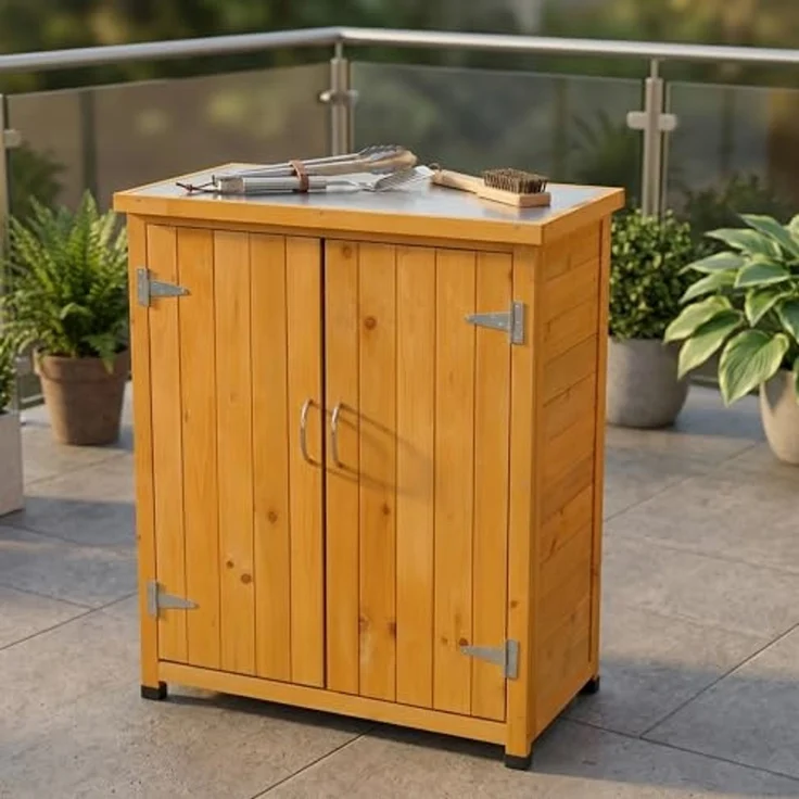 Gartenschrank, natur 75 cm × 40 cm × 90 cm – Bild 7