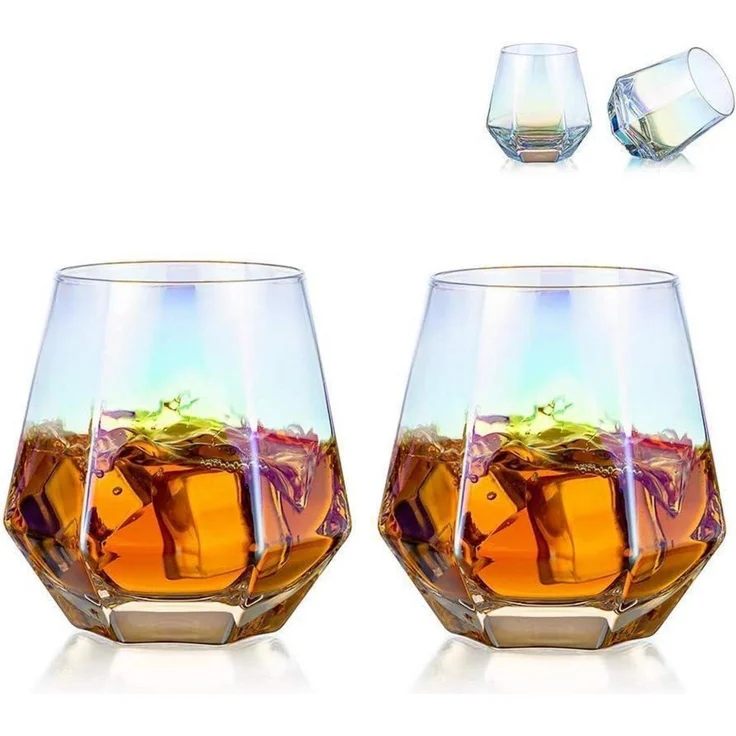 Diamond Whisky Glasses 2er-Set Gekipptes Scotchglas 300 Ml Moderner Look – Bild 1