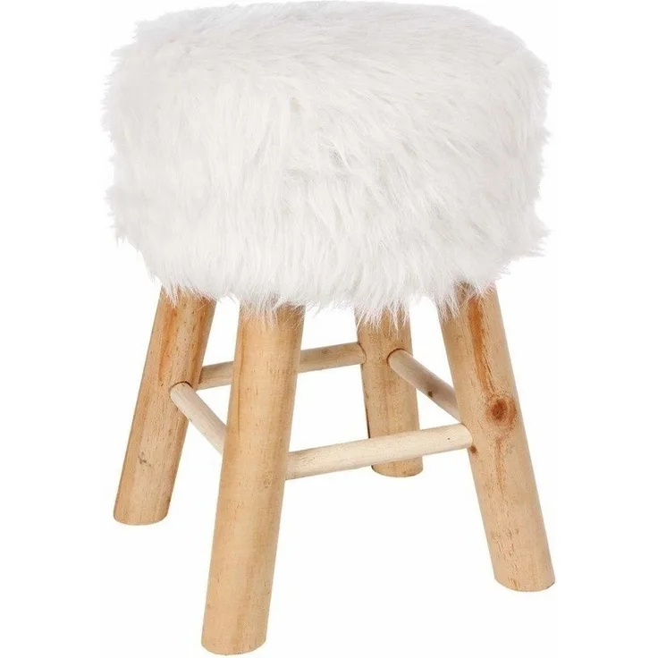Sitzhocker mit kleiner Polsterung a la Fell, Universalsitz in weißer Farbe.