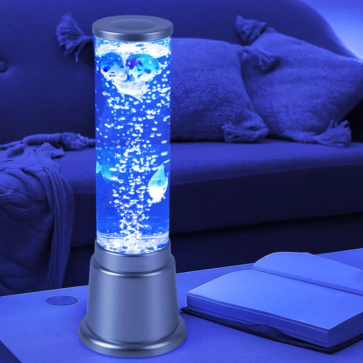 RGB LED Wassersäule mit Deko-Fischen, Farbwechsler – Bild 3