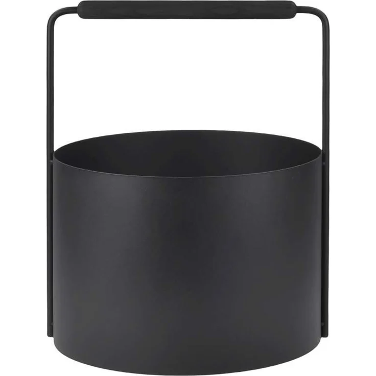 blomus 'ASHI' Holzkorb, Stahl schwarz, 34.8 x 45.2 x 37.1 cm, geschlossener Boden – Bild 2