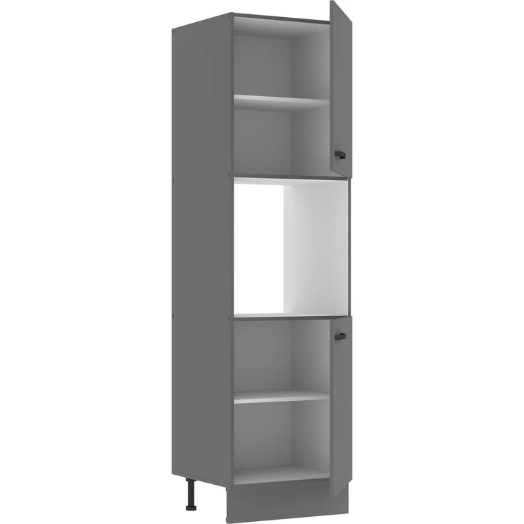 Küche NESSA Hochschrank 60 cm Anthrazit Küchenzeile Küchenblock Einbauküche – Bild 2