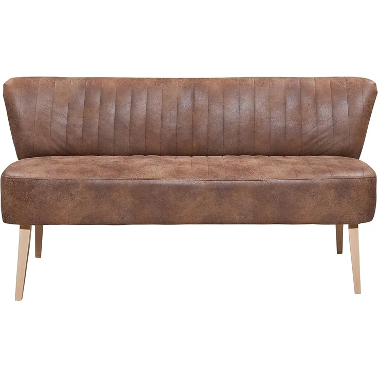 Diningsofa Markus / Marcel, Echtholz, Mikrofaser, Braun, 182 x 87 x 69 cm – Bild 4