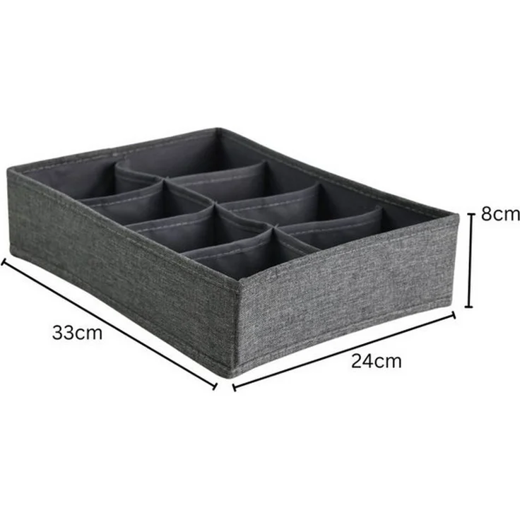 hausleben Organizer Schubladen Organizer Box, 33x24x8cm, 8 Fächer Grau, Faltbox (Set, 1 St, 1-teiliges Set, 1 Organizerbox mit 8 Fächern), Faltbares Ordnungssystem, Platzsparend, Vielseitig verwendbar – Bild 3