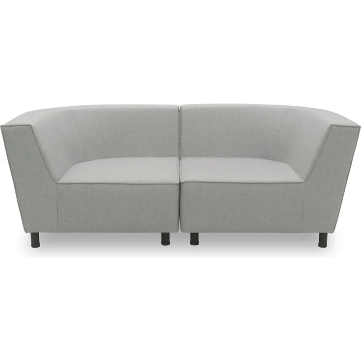 Gartenlounge Sofa 2-Sitzer Brandie 206x77x103 mit Outdoorbezug silber – Bild 2
