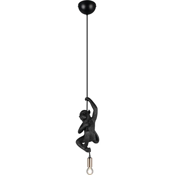 Kleine LED Pendelleuchte einflammig Affenlampe Schwarz, Breite 14,5cm – Bild 2