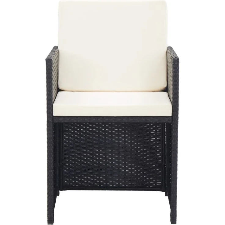 vidaXL 17-tlg. Garten-Essgruppe mit Auflagen Poly Rattan Schwarz 46427 – Bild 8