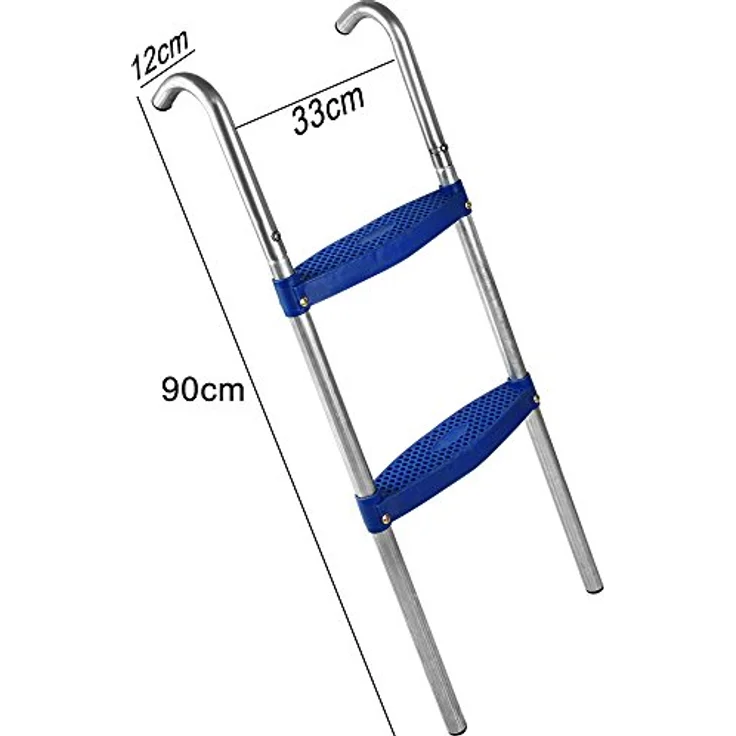 Monzana Trampolinleiter 90cm -2 Kunststoffstufen UV-beständig flexibel montierbar Sicherheitsleiter Einstiegsleiter – Bild 7