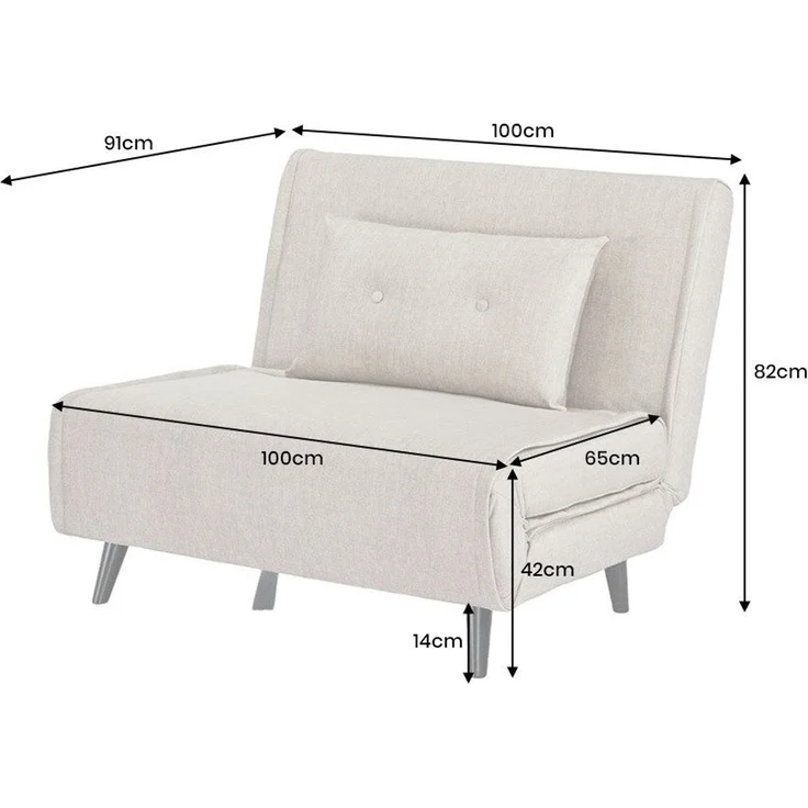 riess-ambiente Relaxsessel SMART MULTIFUNCTION 100cm champagner - Samt, Bettfunktion, mit Kissen (Einzelartikel, 1-St), ausziehbare Schlafgelegenheit - ideal für Wohn- oder Gästezimmer – Bild 3