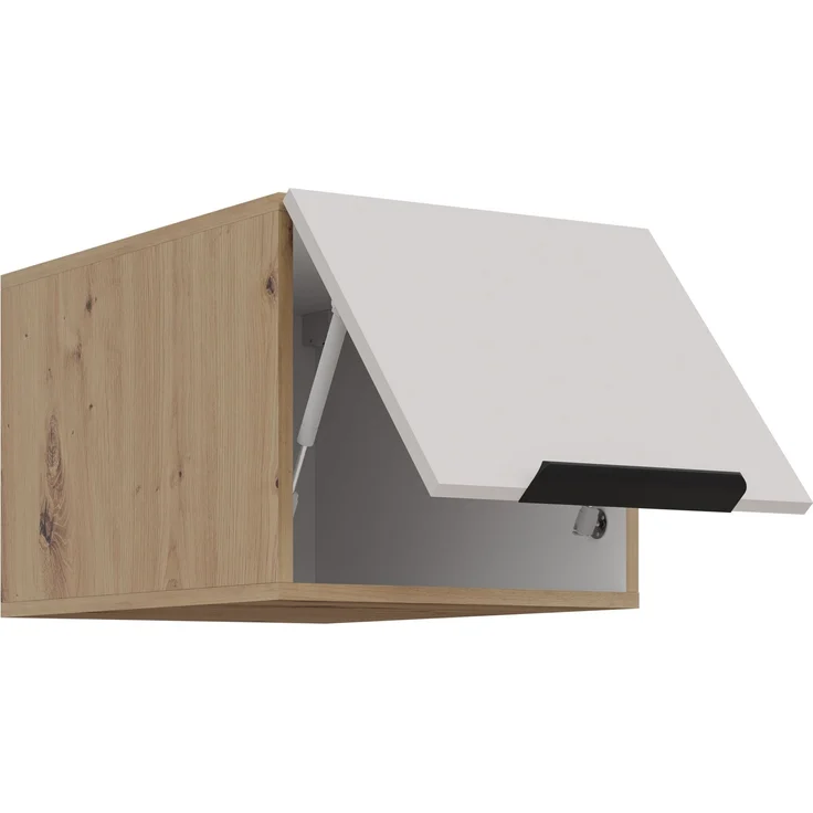 Aufsatzschrank Hochschrank 40 cm Küche SOLANO Kaschmir beige + Eiche Artisan matt Küchenzeile Küchenblock – Bild 2