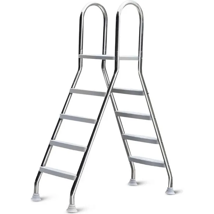 BruKa Poolleiter Edelstahl BIG XXL Hochbeckenleiter Leiter Edelstahlleiter Treppe