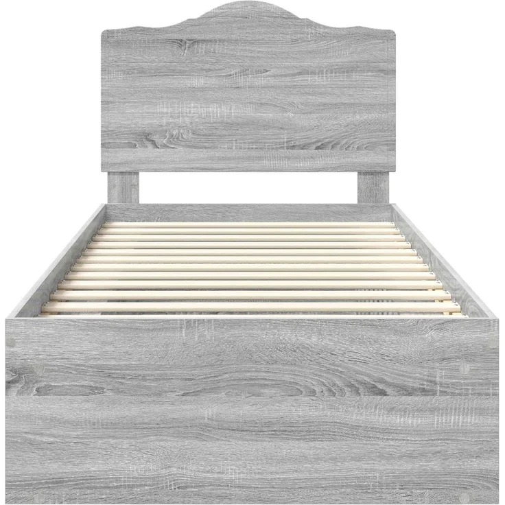 vidaXL Bettrahmen Graues Sonoma 90 x 200 cm Massives Kiefernholz 3413358 – Bild 6