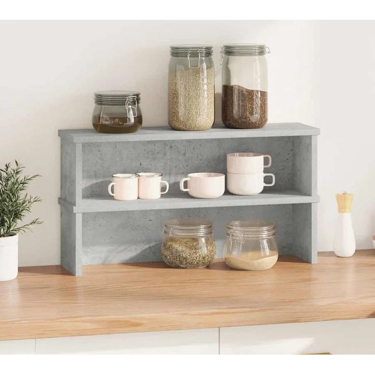 vidaXL Küchenregale Stapelbar 2 Stk. Betongrau 60x15x16 cm 860506 – Bild 2