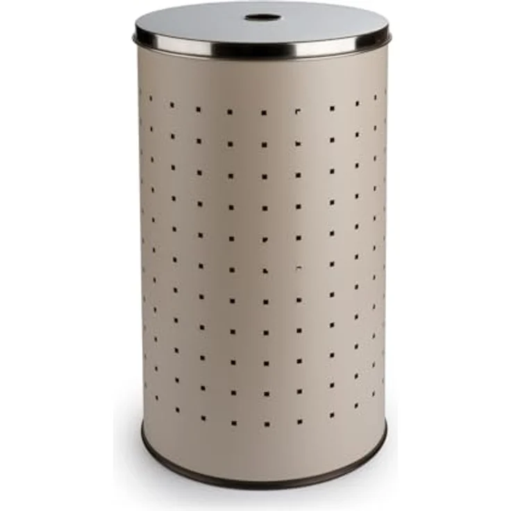 Home4You Wäschetonne Wäschesammler, Greige, Ø 29 x H 54 cm, (Set, 1 St), 37 Liter Fassungsvermögen, mit Belüftungslöcher – Bild 1