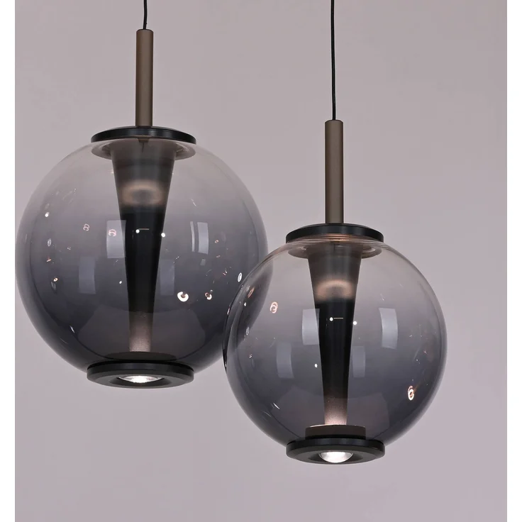 PURE LED-Hängelampe E-Infinity, dreiflammige Pendelleuchte mit CCT-Funktion, grau/rauchgrau, höhenverstellbar, Ø 50 cm, dimmbar