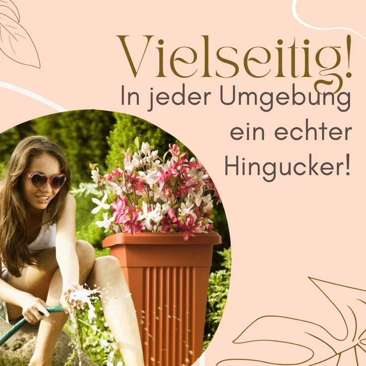 GarPet Pflanzkübel 2er Set Pflanz Kübel Pyramide Groß Blumen Untersetzer 50 Terrakotta – Bild 5