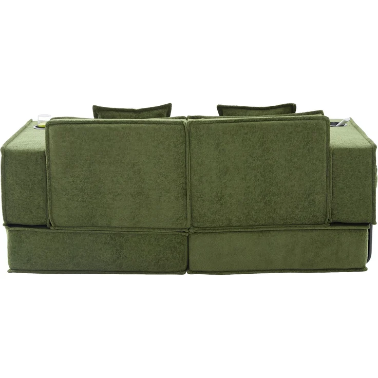 ZUBALIYA Schlafsofa 78x66 cm, mit Stauraum, mit Chenille - Bezug, mit breiten Armlehnen, modular aufgebaut, mit Schaumstoffpolsterung – Bild 19