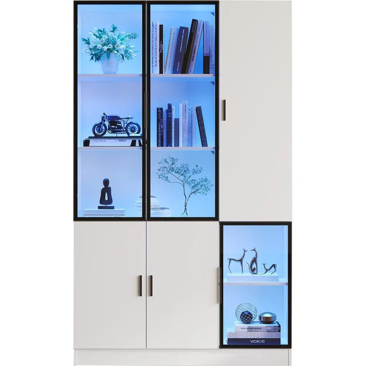 ZUBALIYA Schrank mit LED-Beleuchtung in Weiß, ideale Lösung für kleine Räume, robuste Verarbeitung, langlebige Materialien, einfache Selbstmontage, mit verständlicher Aufbauanleitung, si. (Modell 2) – Bild 18