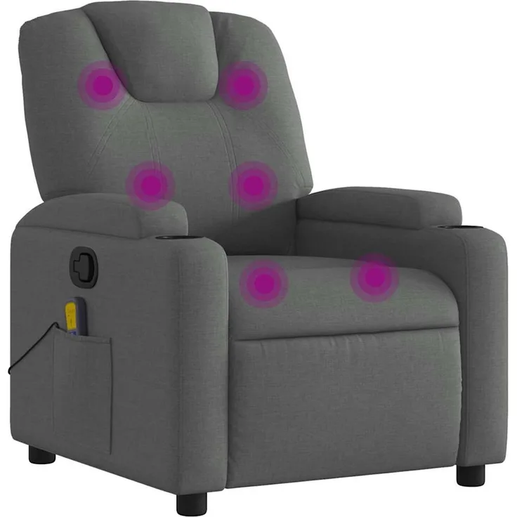 vidaXL Massage-Relaxsessel, Stoff, Dunkelgrau 3205969