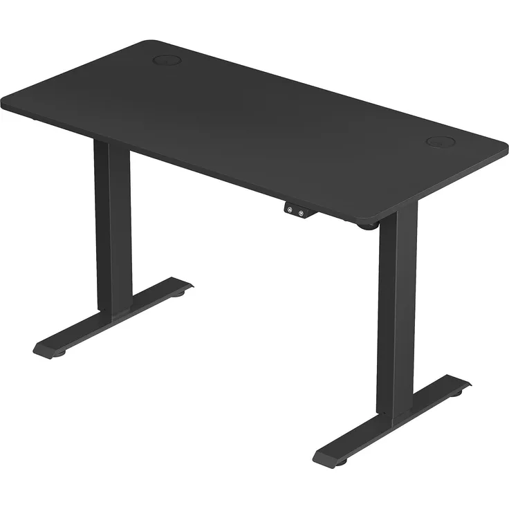 SONGMICS Höhenverstellbarer Schreibtisch elektrisch, Tischgestell, Schreibtischständer mit Motor, stufenlos verstellbar, 120 x 60 x (73-114) cm, Stahl, schwarz LSD011B02