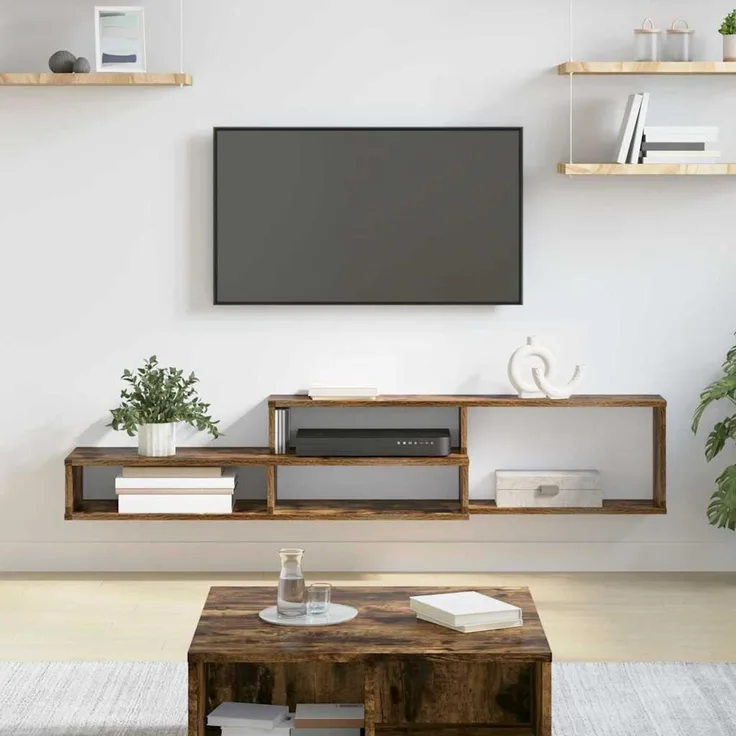 Wand-TV Stand, TV-Regal 150x25x28,5cm Holzwerkstoff