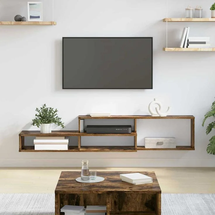 Wand-TV Stand, TV-Regal 150x25x28,5cm Holzwerkstoff – Bild 1