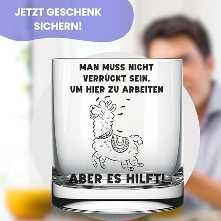 Lasernauten Whiskyglas Glas mit Gravur für Kollegin Kollege Geschenk lustiges Trinkglas Büro, mit Gravur – Bild 2