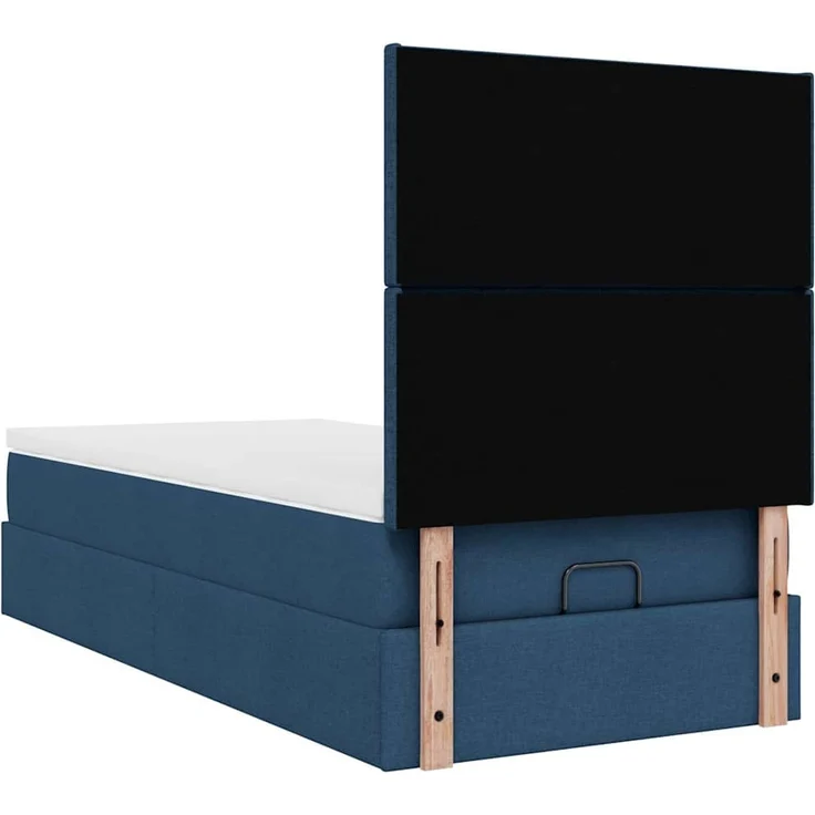 vidaXL Ottomane Bett mit Matratze & LEDs Blau 90x200 cm Stoff 3313898 – Bild 9