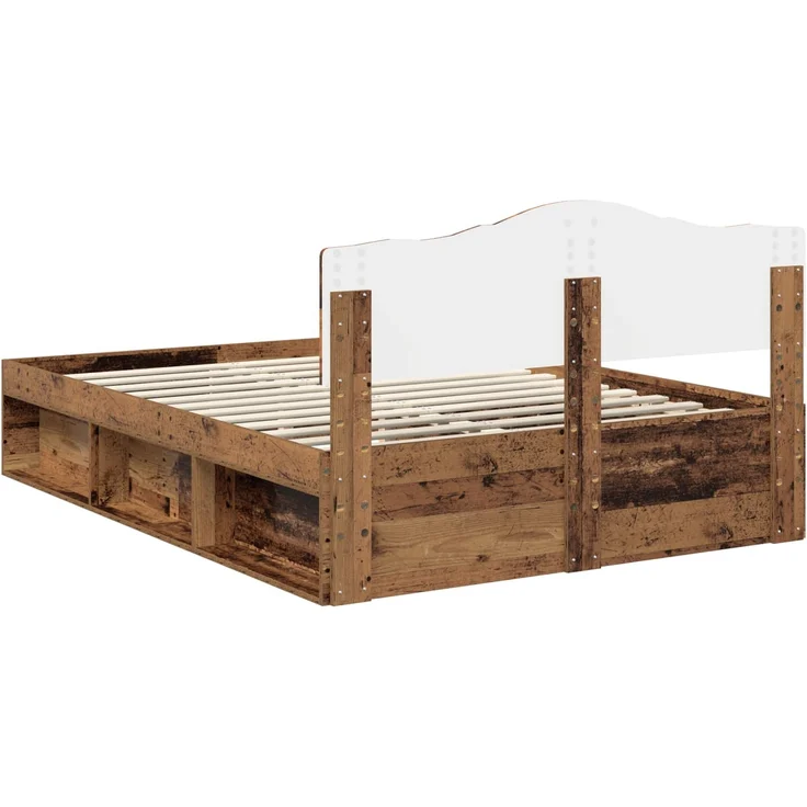 vidaXL Bettrahmen Altholz 160 x 200 cm Massives Kiefernholz 3412878 – Bild 8