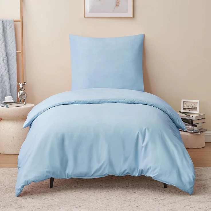 Bettwäsche 155x220 Blau Set mit Kissenbezug Mikrofaser Weich und Bügelfrei – Bild 2