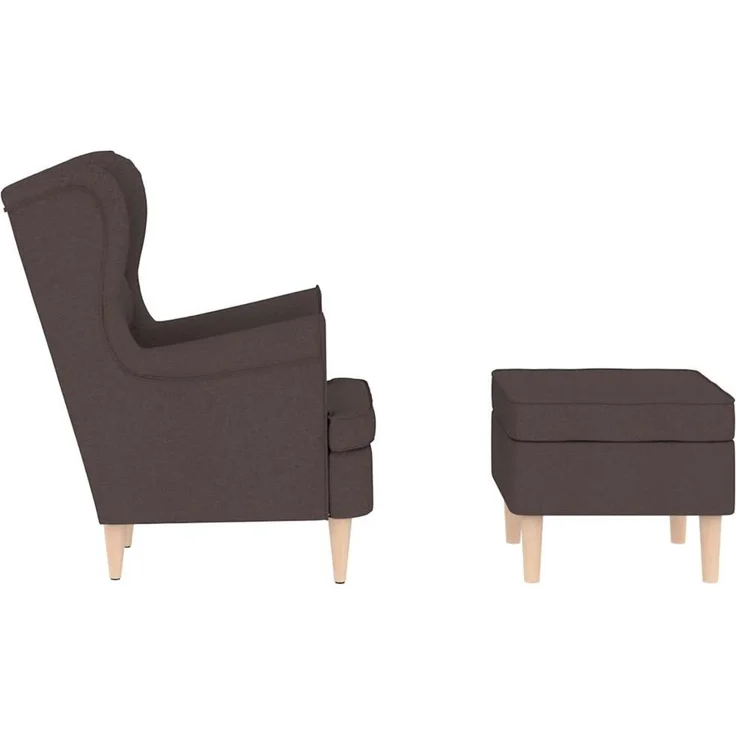 vidaXL Sessel mit Fußhocker Dunkelbraun Stoff 3307993 – Bild 5