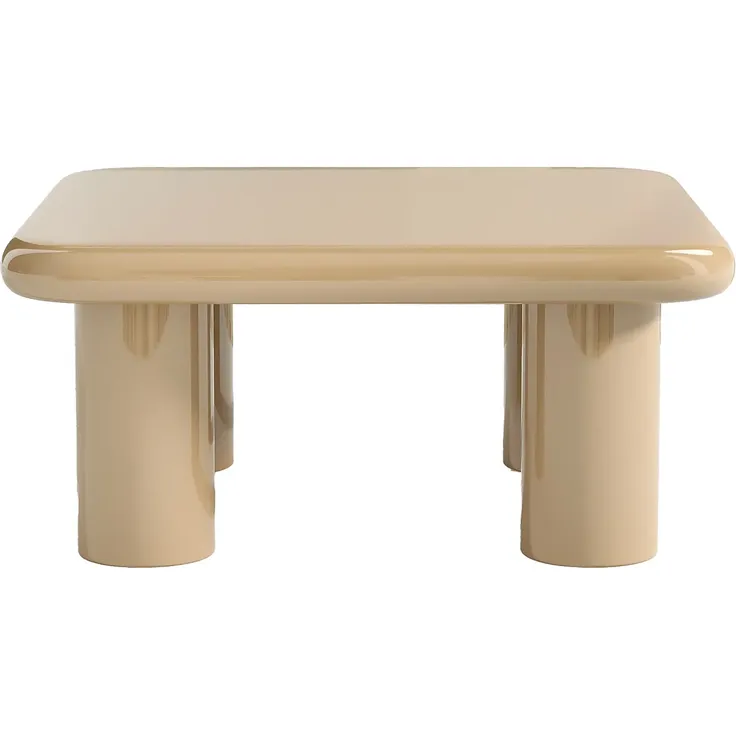 Vente-unique - TAMISDA Couchtisch Holz, Platte Beige - B 90 cm x H 41 cm x L 90 cm – Bild 2