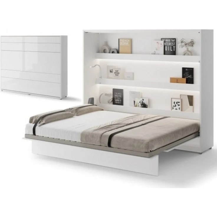 Compleo Schrankbett Horizontal Wandklappbett Lenart Bed Concept Schrankklappbett (mit LED) Ideal für kleine Räume – Bild 4